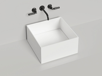 Раковина из искусственного камня Salini ARMONIA 130522TM 45х45 накладная цвет белый 1 отверстие под смеситель